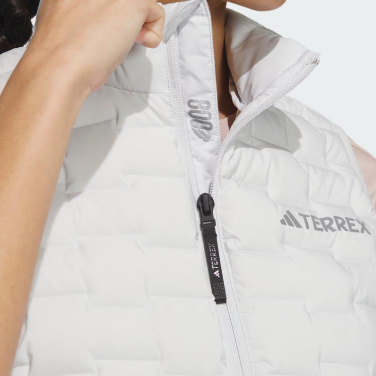 Women's Adidas Down Vests Women's Light Gray Stand Collar Moderate Other
