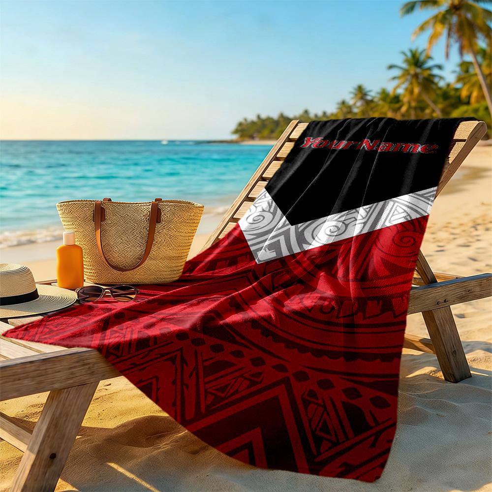 Ethnic Tribal Patterns Customize Your Name Beach Towel Soft Durable Quick-Dry Portable for SwimmingBeachCamping Travel Beach AccessoriesGym