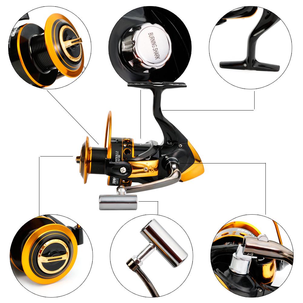 Spinning Fishing Reel 12+1BB Carbon Firbre Gasket Freshwater Bass Trout Fishing Buff Drag Powerful