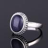 Серебряное кольцо S925 для женщин Овальное Круглое Каплевидное Натуральный Синий Песчаник Кольцо Подарок В форме Солнца Ретро Роскошное Тонкое Ювелирное изделие