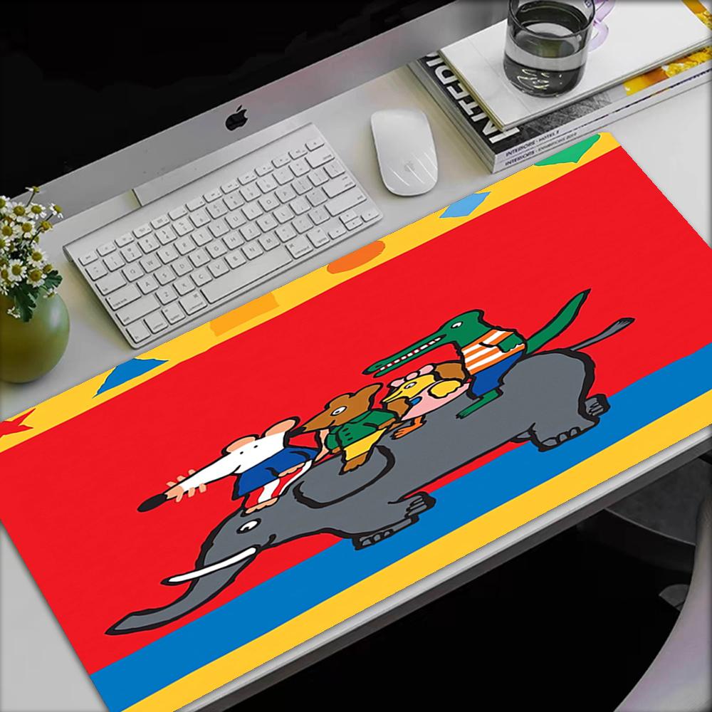 Maisy Mouse Theme Mouse Pad, Non Slip Rubber Base, Multifunctional Office & Home Decor, Perfect for Workspace Personalization.
