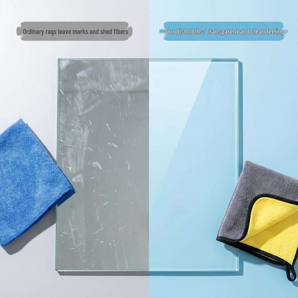 Double-Sided Ultra-Fine Fiber Cleaning Towel - Thick, Absorbent Cloth for Car Wash & Kitchen, Customizable Logo Option