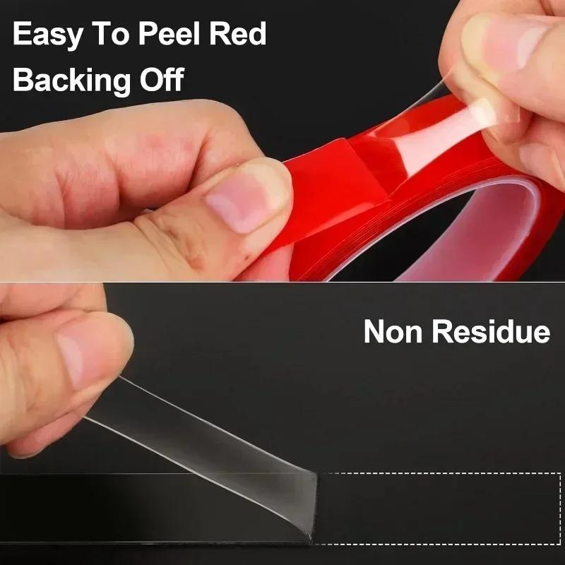 Новый Двусторонний Скотч Сильная Фиксация Прозрачный Скотч Водонепроницаемый Без Следов Высокая Вязкость Самоклеящиеся Ленты Фиксированные Наклейки
