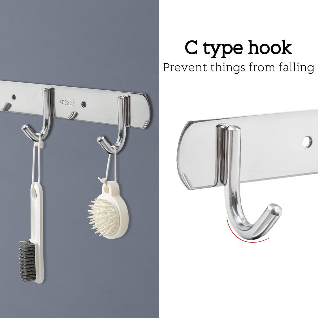 Настенная вешалка с крючками из нержавеющей стали, прочные органайзеры для надежного подвешивания в различных комнатах