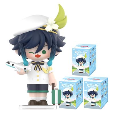 POP MART Genshin Dress Up Dream Chibi Series [ассорти из коробки 12 предметов] Фигурки Pop Mart Gachapon Пластиковая модель Премиум-игрушки Мягкий винил Оригинал