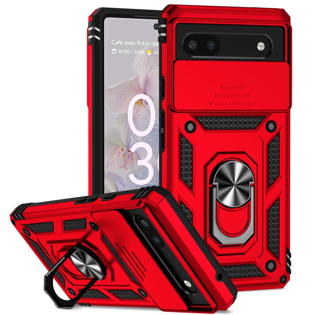 Для Google Pixel 6A Чехол Google Pixel 6A Fundas Coque Slide Lens Магнитный держатель кольца Задняя крышка Pixel 6A
