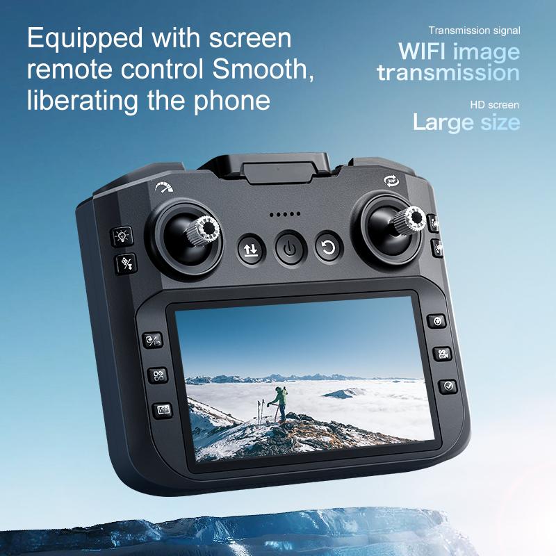 The K21MAX Drone, Equipped with a 4.3-Inch Built-in Screen Remote Controller, Is a Portable Remote-Controlled Quadcopter Suitable for Beginners. It Su