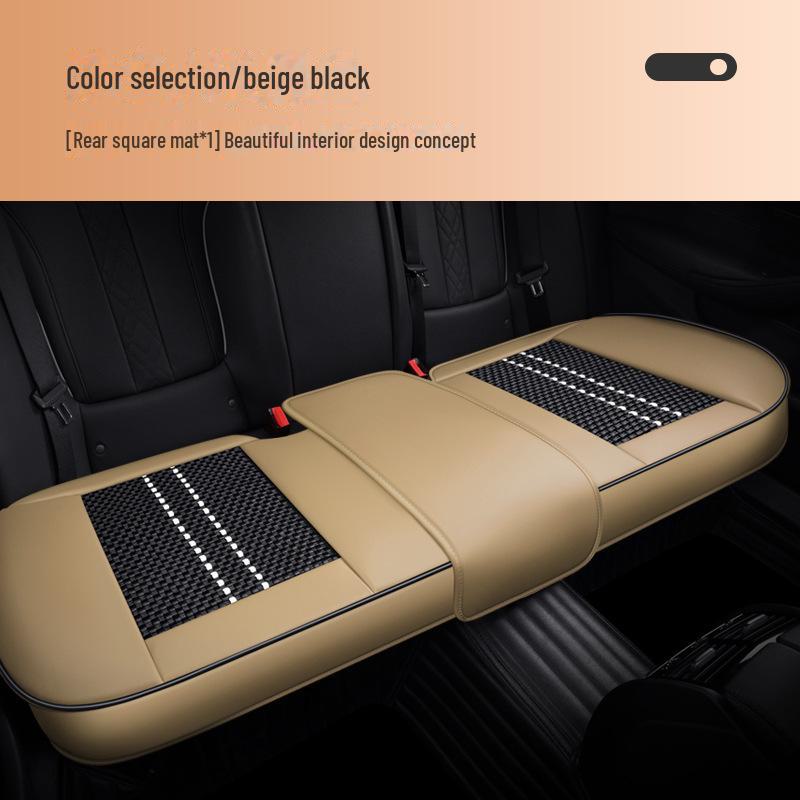 Комплект всесезонных подушек на сиденье автомобиля для водителя, с кожаной обивкой и материалом Ice Silk для вентиляции и противоскользящими свойствами.