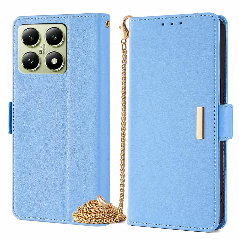 For Xiaomi 14T Case PU Leather Wallet Stand Phone Cover with Crossbody Shoulder Strap
