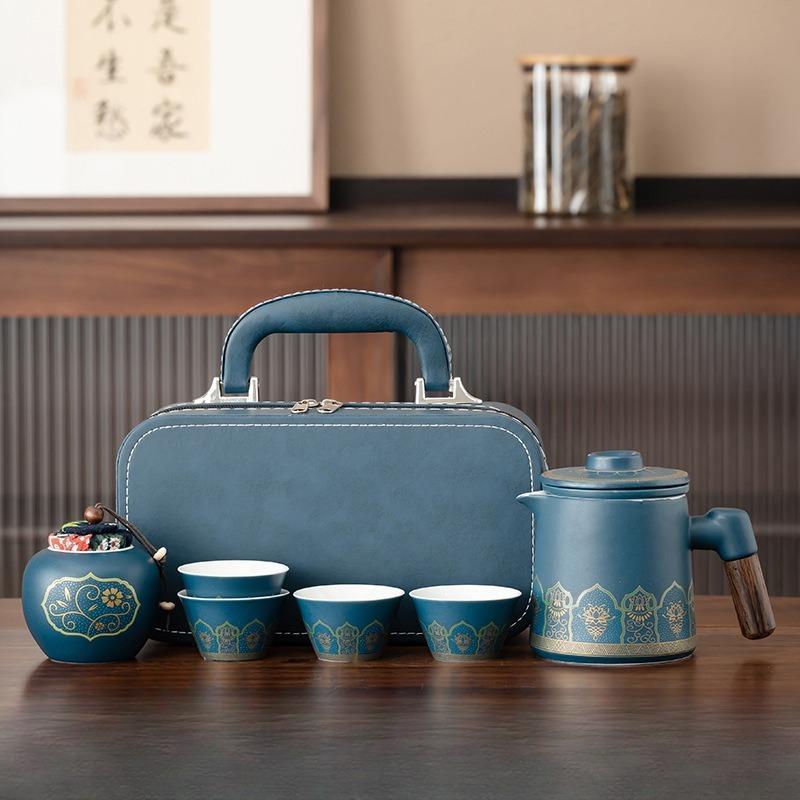 Портативный дорожный чайный набор Керамическая чашка Куайкэ Набор для чая Кунг-фу Бизнес-сувенир