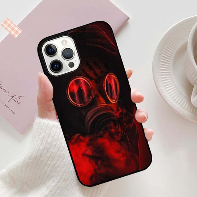Осенний Череп Газовая Маска Чехол для Телефона для iPhone 17 Air 16 16e 15 12 11 13 14 Pro Max Apple Plus Coque