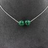 Stones and Minerals. Necklace 2 Malachite Pearls (with Resin) 8 Mm. Steel Chain Necklace Women, Men. Customizable Size.