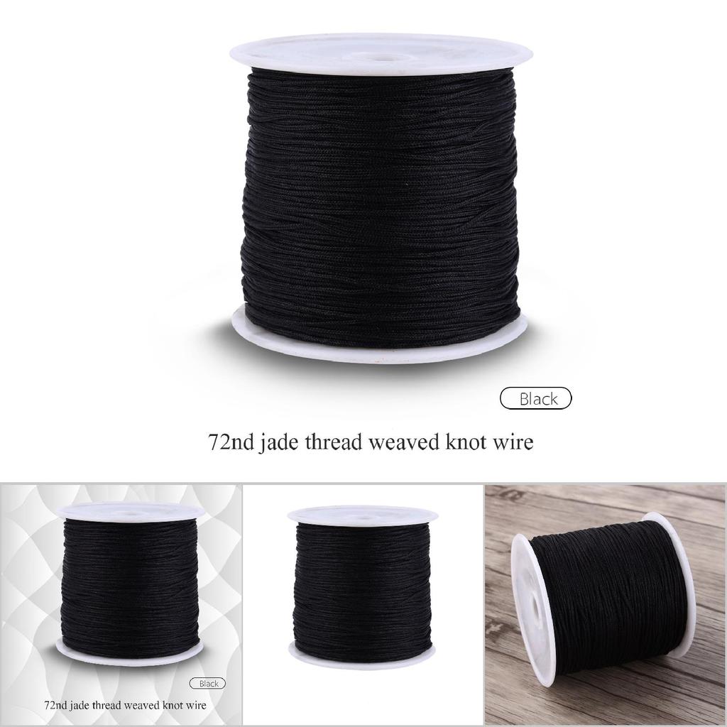 100 м x 0,8 мм Нейлоновая нить для китайских узлов Rattail Macrame Shamballa Нить String Черная нить для китайских узлов Товары для дома Веревка для вязания