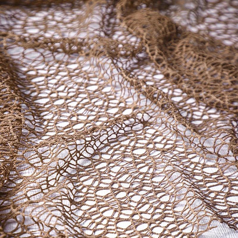 1 ярд Авокадово-зеленая Полая Сетка Марля Неровная Извилистая Текстура Креативное Платье DIY Одежда Швейная Ткань Упаковка Букета