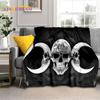Gothic Ouija Tarot Witchcraft Horror Skull Blanket,Flannel Throw Blanket for Halloween Bedroom Bed Sofa Picnic Hiking Cover Gift