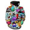 Men Graffiti Hoodies Boys Girls Children 3D Print Sweatshirt Funny Art Sportswear Casual Boy Girl Kids Cool Hoodie Clothing