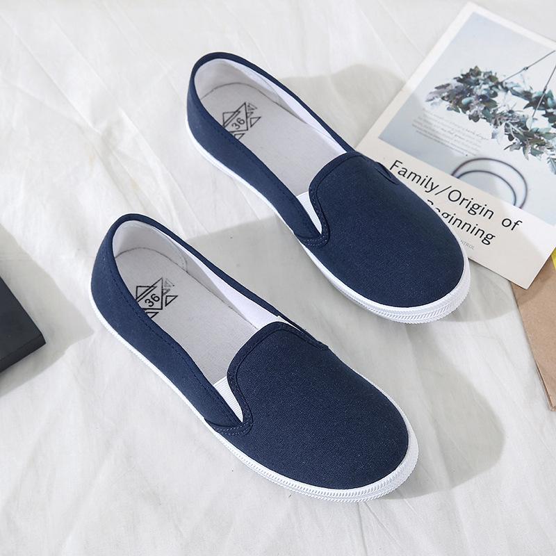 Модные женские кроссовки размера плюс 42, туфли без застежек, женские туфли на плоской подошве, холщовые мокасины, повседневная обувь цвета конфет, женские белые туфли, zapatos mujer