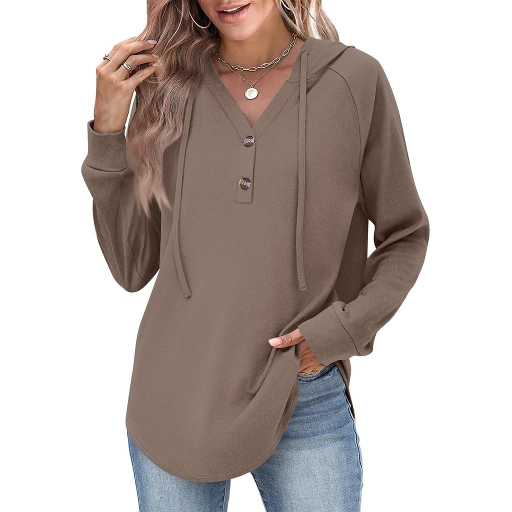 Женская мода, женский легкий пуловер с длинными рукавами и карманами, толстовка с капюшоном в стиле консервативного стиля