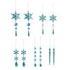 10 Pcs Crystal Snowflake Icicle Ornaments Clear Acrylic Christmas Ornaments for Christmas Tree Winter New Year Party Decor