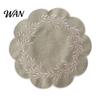 Elegant Table Decor Placemat 14.96'' with Wavy Lace Embroidered Design Dining Mat Insulated Heat Insulation Non-Slip Oil-Resistant Easy Clean