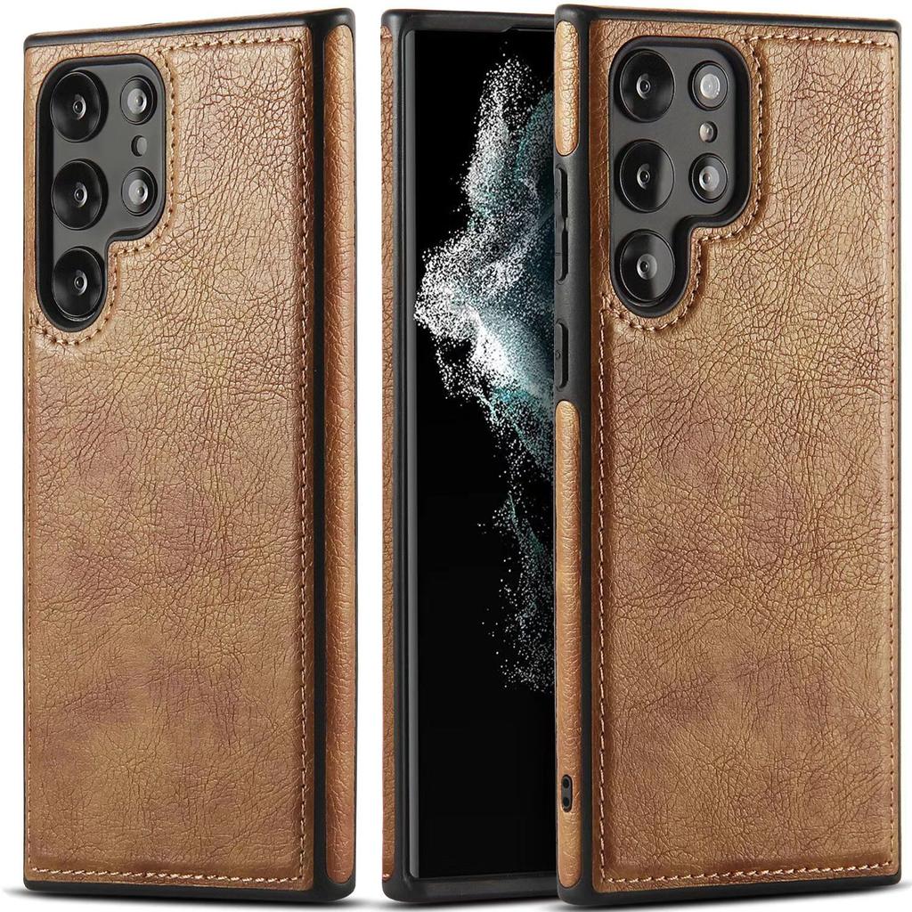 Ретро кожаный чехол для телефона Samsung S26 Ultra - Прочный ударопрочный с большими вырезами Делового стиля Полное покрытие для Samsung S26/S25/S24/S23/S22/Ultra/Plus
