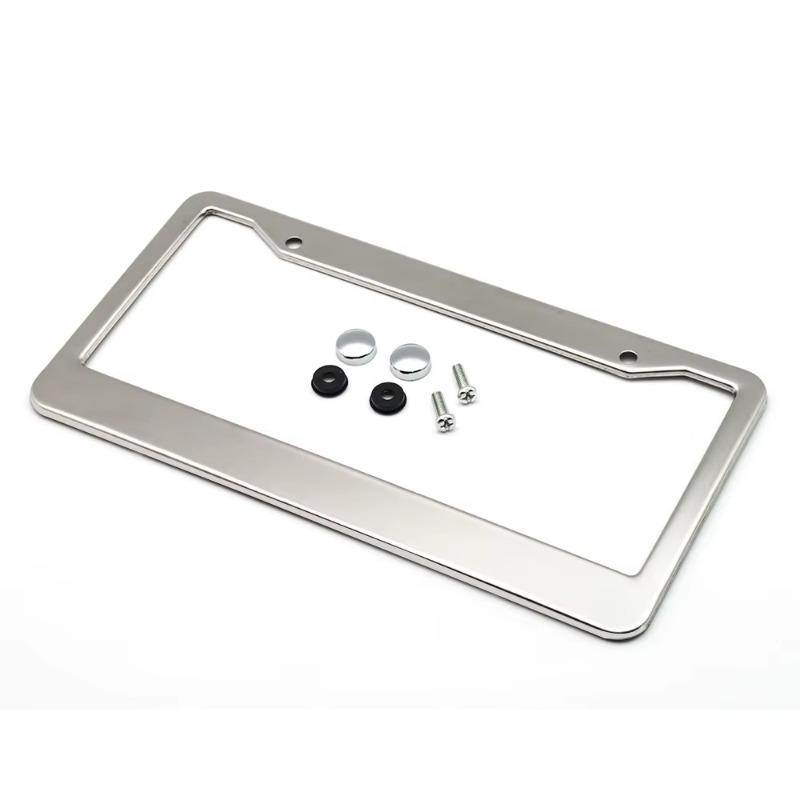 1PC Chrome Stainless Steel License Plate Frame - US/Canada Standard Rustproof Car Tag Holder Universal Fit for Sedan/Truck/SUV License Plate Covers