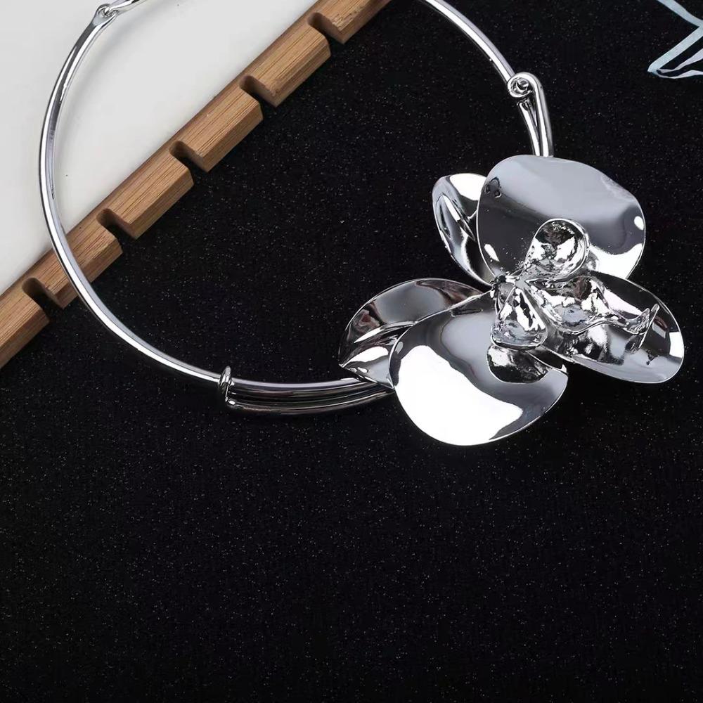 Богемный большой металлический цветок ожерелье большой преувеличенный чокер 3D цветы ожерелья банкет