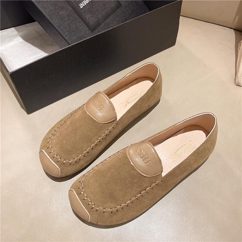 CRLAYDK женские мокасины домашняя обувь для дома и отдыха замшевые мягкие пенни-лоферы для работы вождения лодки классические туфли на плоской подошве для женщин