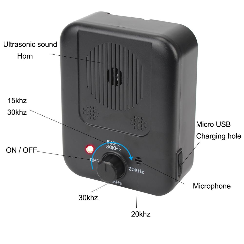 Подавитель лая Ультразвуковой уличный отпугиватель собак Противошумное перезаряжаемое устройство Антилай Отпугиватель домашних собак