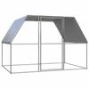 VidaXL Chicken Coop, Chicken Cage with Lockable Door, Chicken Enclosure with Outdoor Roof, Silver and Grey 3x2x2 M 155889