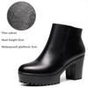 Genuine Leather Autumn Winter Women Boots Shoes  Warm Ankle Boots Female Thick Heel Boots Women Platform High Heels Shoes