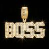 Европейский и Американский Хип-Хоп Кулон-Ожерелье BOSS - Позолоченное 18K Модный Дизайн.