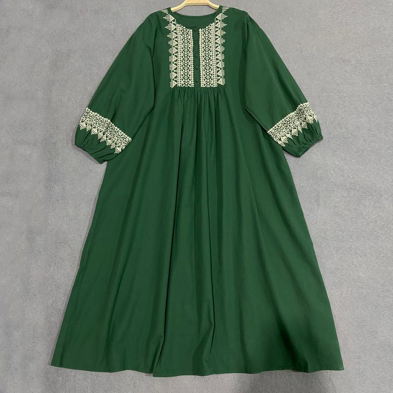 Johnature Винтажные женские платья с вышивкой, весенне-осенние свободные хлопковые повседневные женские платья Mori