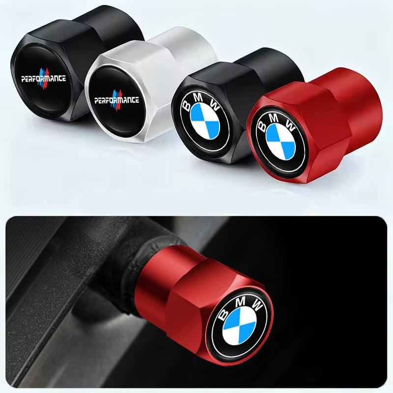 4Pcs 3D Styling Car Wheel Tire Valve Caps Stem Cap Accessories sticker For BMW X1 E60 X3 E46 E87 F10 Performance F48 F30 F40 E90 mkcr49