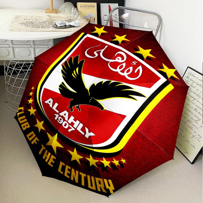1PC Al Ahly FC Printed Umbrella Folding umbrella, automatic umbrella 8-Frame for Travel, camping Fan gifts Christmas Gifts