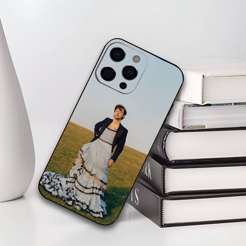Чехол для телефона H-Harry S-Styles для iPhone 17,16,15,14,13,12,11 Plus,Pro Max,XS, Мягкий силиконовый черный чехол