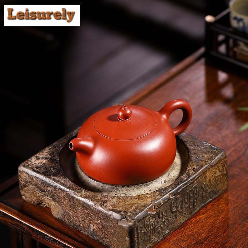 Чайник из исинской фиолетовой глины 200 мл, ручная работа известного мастера, чайник «Полумесяц», глина «Дахунпао» из необработанной руды, чайник для заваривания чая, чайный набор из исинской глины в подарок