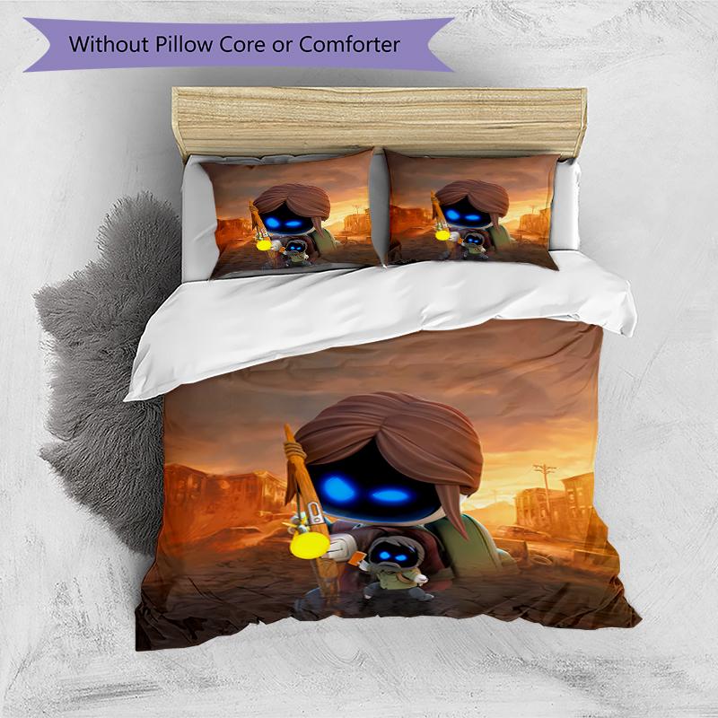 3pcs Astro Bot1 pattern bedding set duvet cover set includes duvet cover &pillowcases, perfect all season bedroom decoration & gift