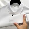 Pure Cotton Clean Version Men's Short-sleeved POLO Shirt Summer Lapel Business Casual Solid Color T-shirt with Tie