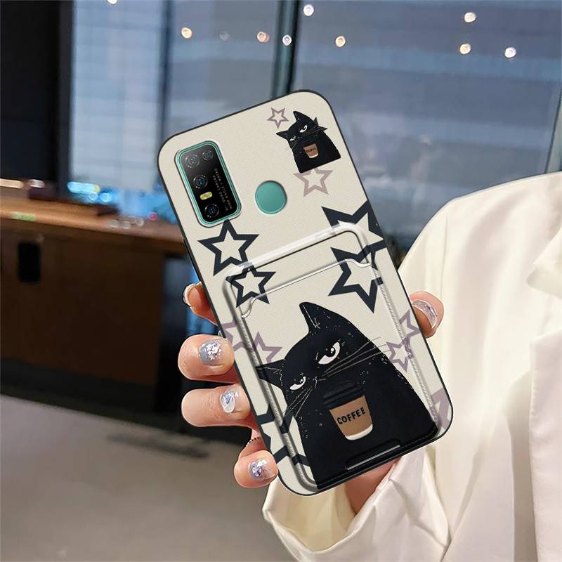 Cover Cartoon Phone Case For Doogee N30 Silicone Card Slot Cute Anti-knock Card Sleeve Fashion Design Graffiti Soft Case