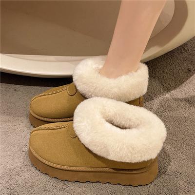 Флисовые утепленные зимние ботинки женские 2024 зимняя новая обувь короткие хлопковые ботинки теплые хлопковые ботинки меховые цельнокроеные короткие ботинки