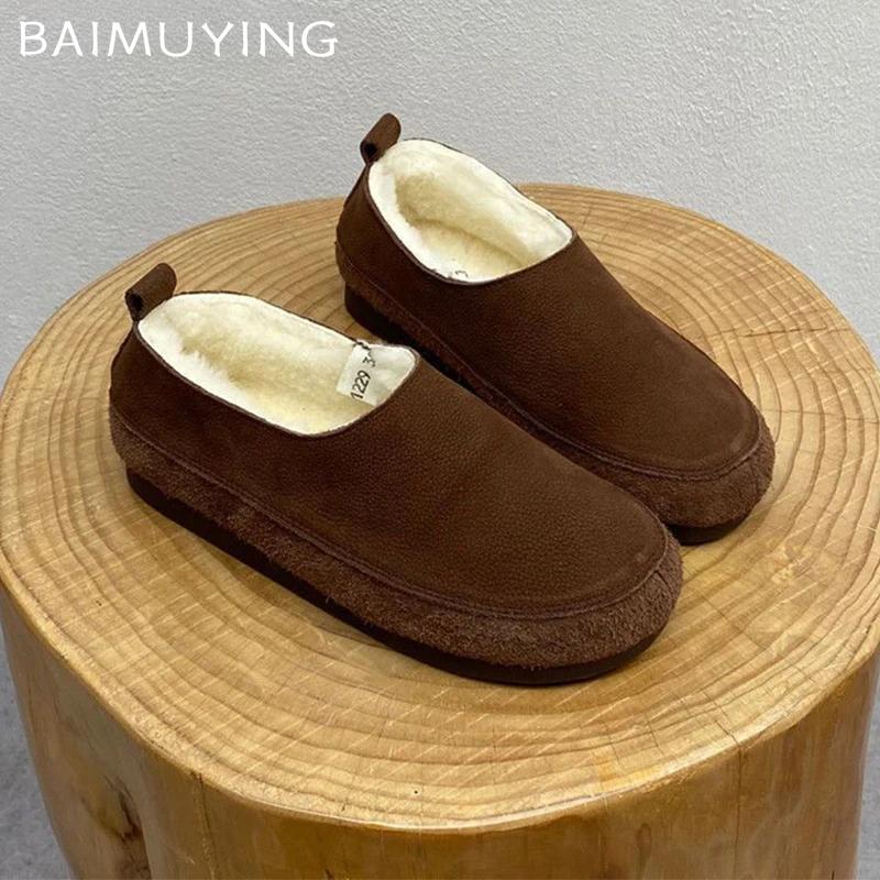Women Loafers Shoes Flats Short Plush Warm Casual Sneakers Shoes Woman 2024 Trend Winter New Cozy Walking Snow Botas De Mujer