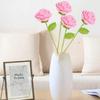 6 Pcs Knitted Crochet Rose Flowers Crochet Flowers Rose Artificial Flowers Handmade Flowers Home Decor Woven Gift for Birthday Valentines Mom