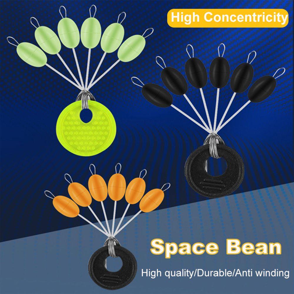 High Concentricity Black Rubber Float Line Stopper Luminous Space Beans Fishing Accessories