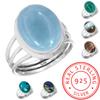 Кольцо из стерлингового серебра 925 пробы с драгоценными камнями, ювелирные изделия ручной работы, подарок на День матери, амазонит, ангелит, голубой опал, ботсванский агат, мохаве, лазурит, хризоколла