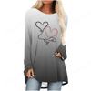 2025 Love Heart 3D Print Long Sleeve T Shirt Women Fashion Crewneck Long Tunic Tops Women T Shirt T Shirt Feminino