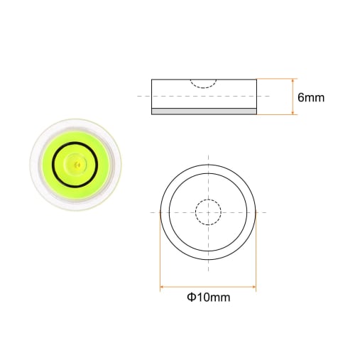 uxcell 6-Piece Round Bubble Level, 10x6mm, Mini Round Bullseye Level for Camera Tripods, Telescopes, Workshops, Turntables, and Picture Frames, Green