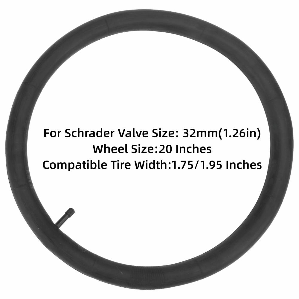 2 PCS 20 x 1.75/1.95 Inner Tube Replacement Rubber Bike Tires Tube Tire Repair