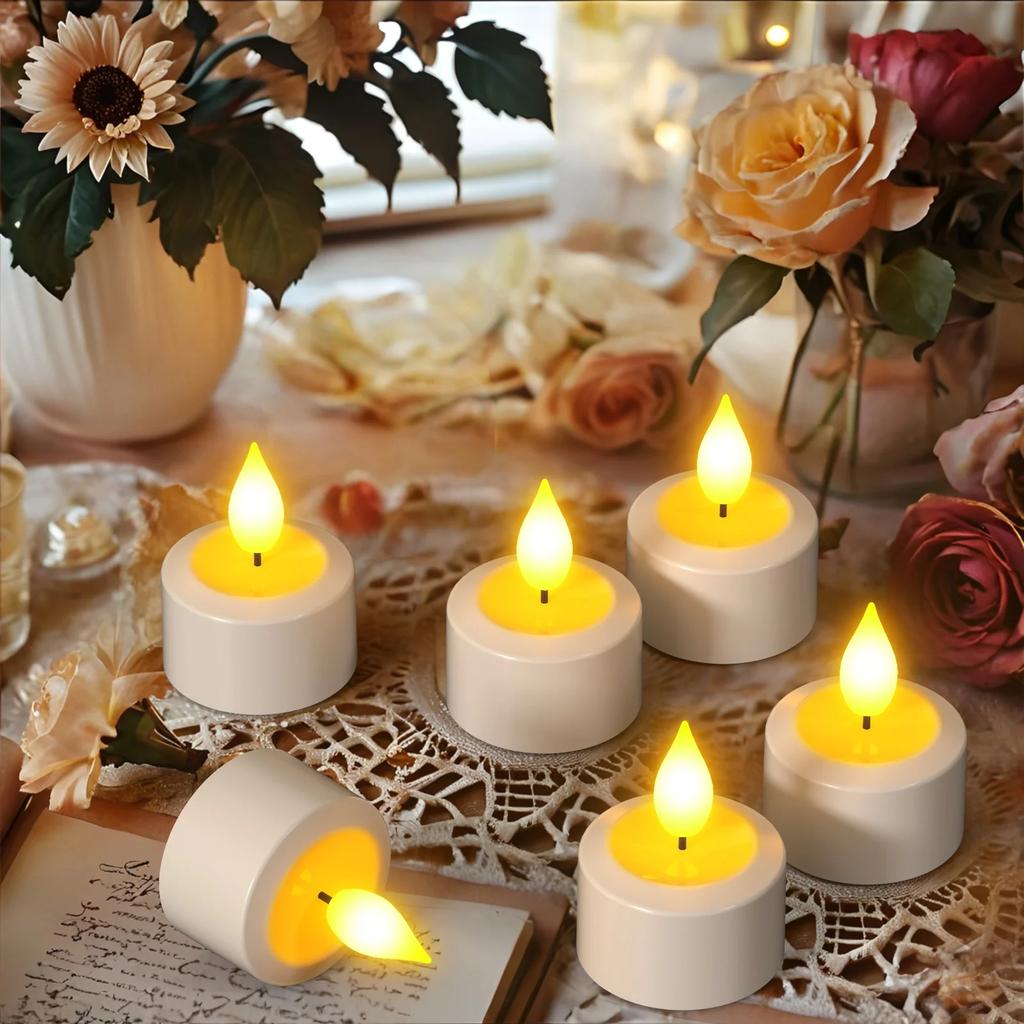 Набор из 12 перезаряжаемых светодиодных светильников-свечей с дистанционным управлением, беспроводной электронный светильник-свеча без пламени