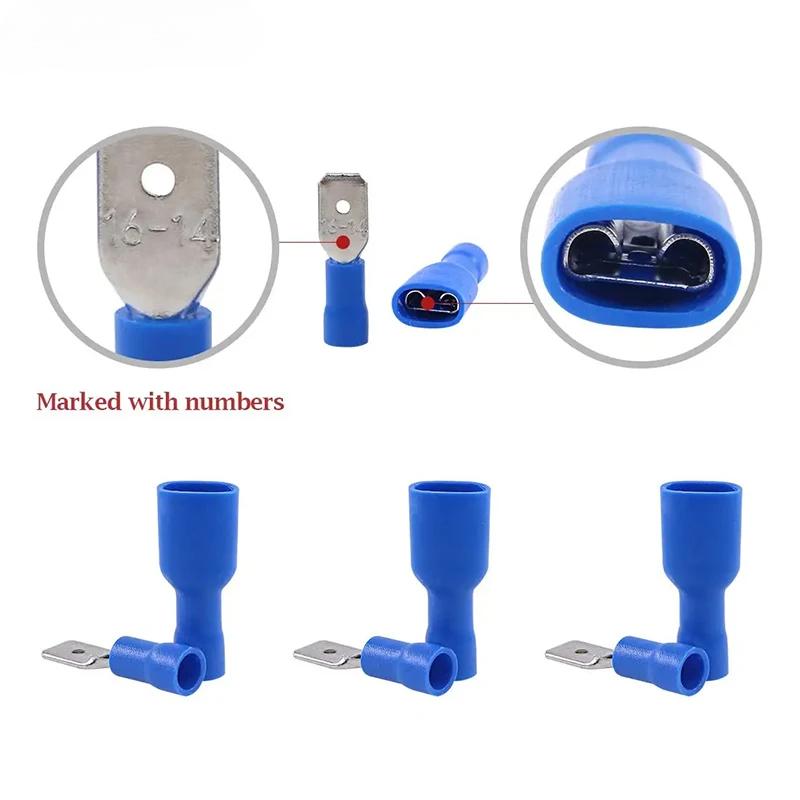 Spade Crimp Terminals Electrical Wire Connectors Insulated Male and Female For Quick Connection Cables Splice Plugs